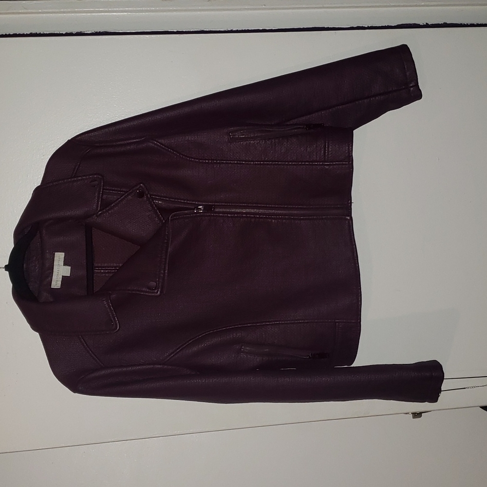 Plum faux leather jacket